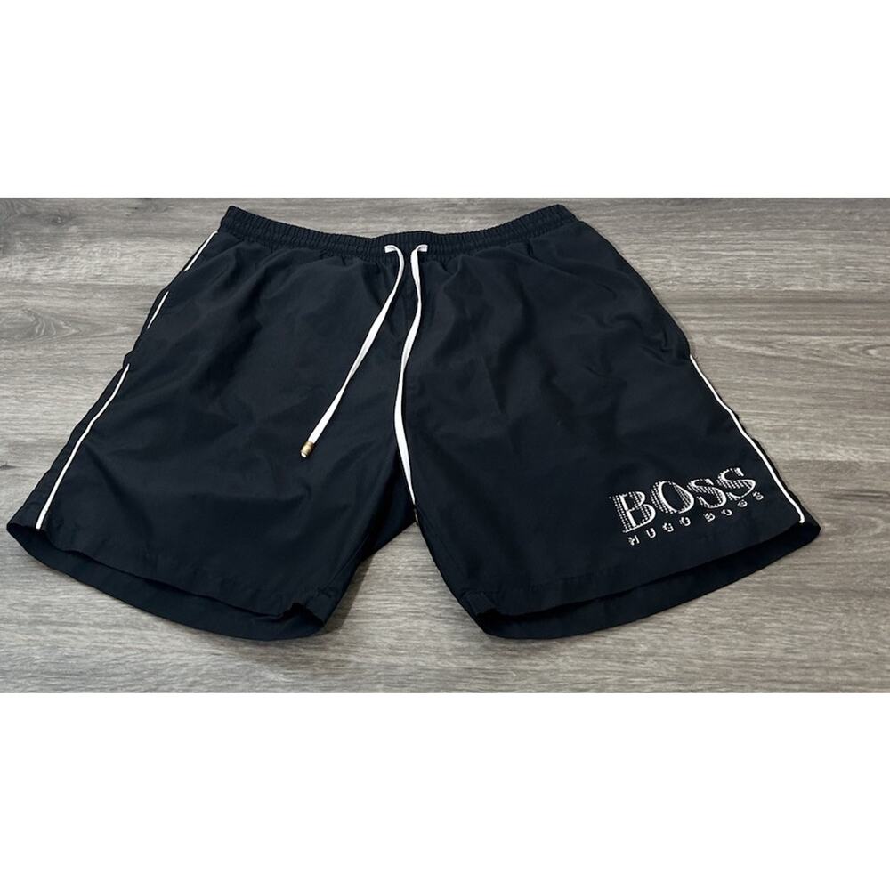 Hugo Boss Navy Blue Swim Shorts Drawstring Mesh Lined Men’s M